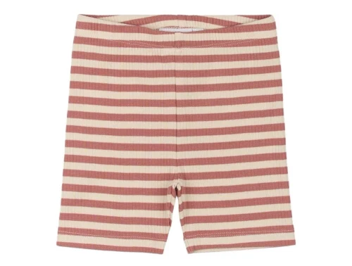 rosa og hvidstribet cykelshorts fra The New Siblings TNST6207 old rose striped 